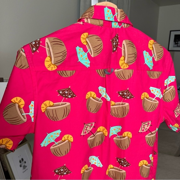 Huntington Beach Club Men’s Coconut Cocktail Drink Button Up Size S - Picture 8 of 11